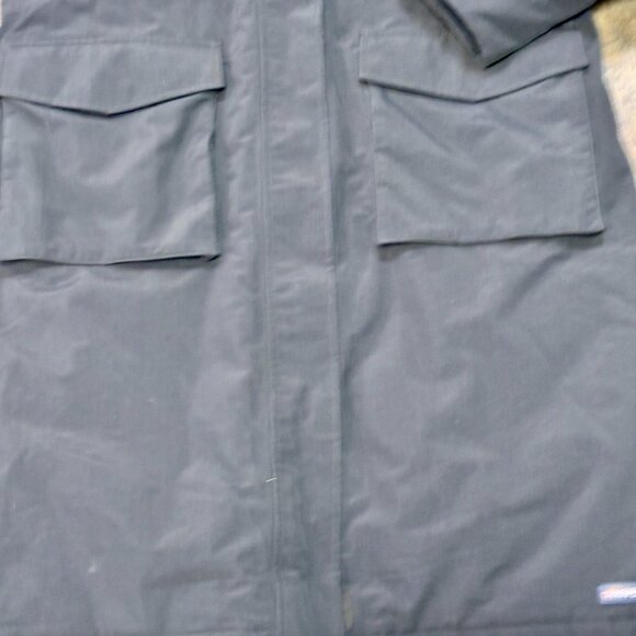 ~~Lands End Blue Stadium Hooded Long Coat Full Zip Womens Size L/P, 14/16 - Picture 2 of 8